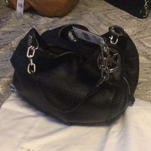 Michael Kors Black Leather Shoulder Tote